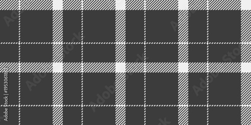 Cross textile pattern check, picnic blanket texture plaid seamless. 1940s fabric vector tartan background in grey and white colors.
