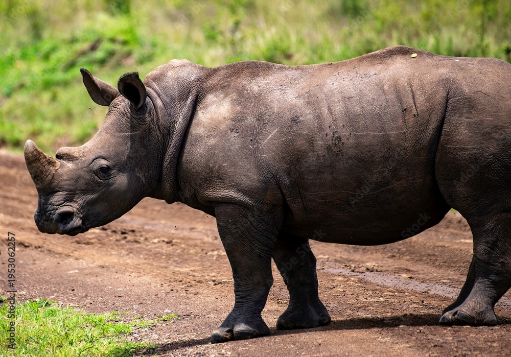 Obraz premium Black Rhinoceros close up in the savannah of the Nairobi National park in Kenya