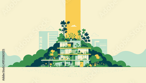 Sustainable Architectural Marvel: Lush and Innovative Eco-Design Integrating Nature with Modern Green Living Spaces in Urban Environments