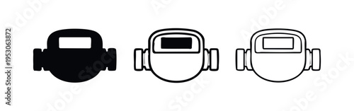 Welding Mask Icon Set - Industrial Safety Equipment Symbol for Welders