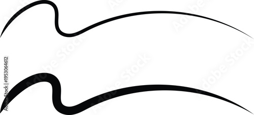 Two black wavy lines on a white background resembling abstract art or handwritten strokes