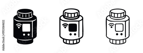 Isometric Smart Thermostat WiFi Icon Set, 3D Smart Home Heating Control Device Symbol, IoT Climate Regulator Vector