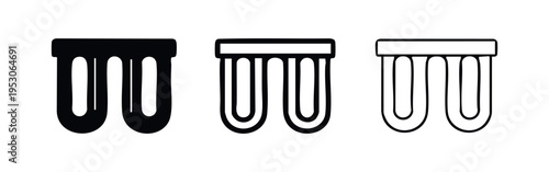 Water Filter System Cartridge Icon Set, Household Water Purifier Symbol, Modern Water Treatment Device Vector