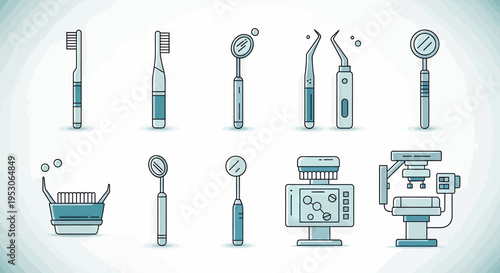 Dentistry dental care and oral hygiene for patient examination preventative treatments and routine check-ups with dentist performing procedures on chair in modern clinic Equipment instruments and