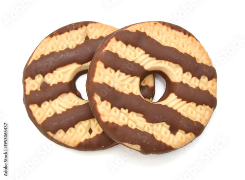 Chocolate cookie isolated on white background