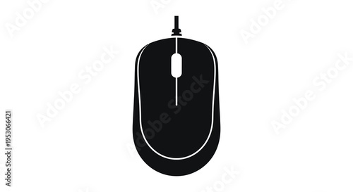 Silhouette of a standard wired computer mouse
