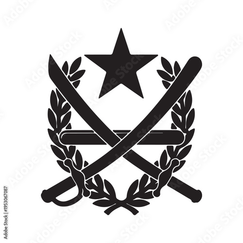 Major general rank silhouette vector art