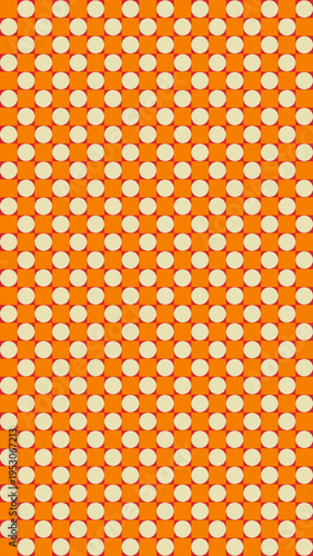 Abstract Orange Background with Beige Polka Dots