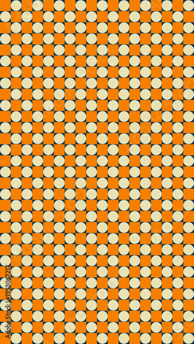Retro Orange And Beige Geometric Pattern