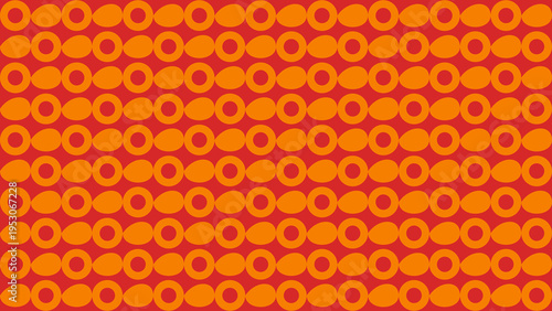 Retro Orange Seamless Pattern with Oval and Circle Design