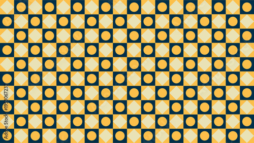 Retro Geometric Pattern with Circles and Squares