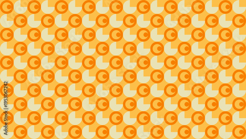 Retro Circles Seamless Pattern in Orange and Beige