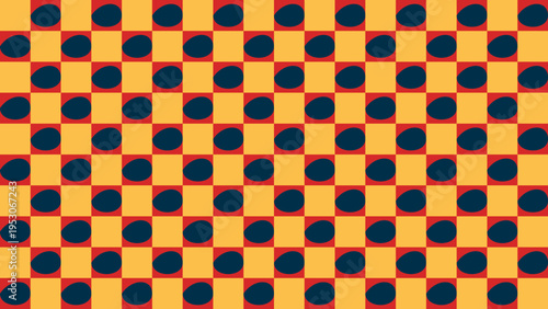 Checkerboard with Dots Geometric Pattern