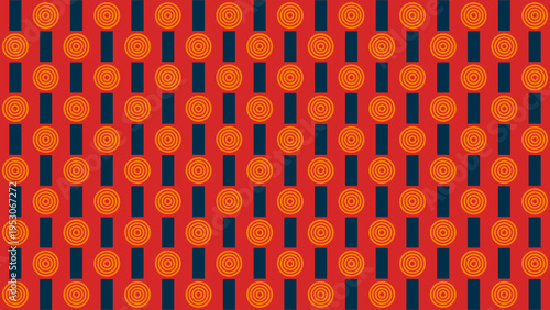 Retro Geometric Pattern with Circles and Rectangles