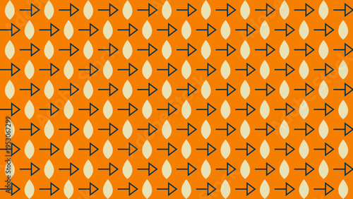 Abstract Arrow and Oval Pattern on Orange