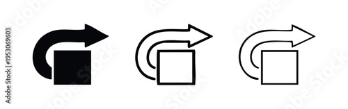 Undo or redo arrow icons in three styles