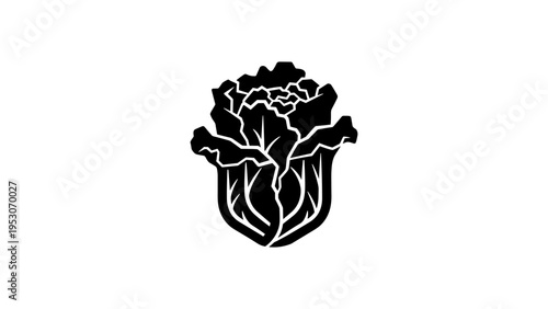 Bold minimalist silhouette of cabbage for modern designs