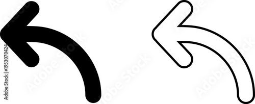 Icon showing a left arrow in black and white, representing direction and movement for various uses