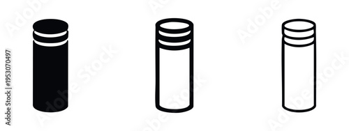 Road safety bollard icon set. Traffic barrier and pedestrian protection symbol.