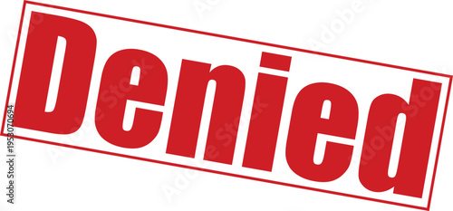 Rejected stamp with red text