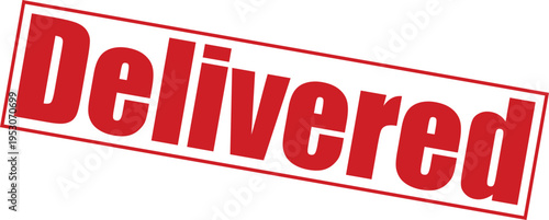 Delivered stamp with red text