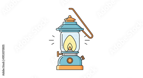 Vintage blue metal lantern lamp.