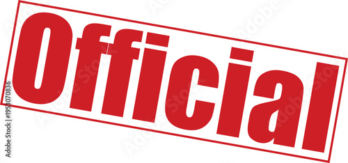 Official stamp in red color with rectangular border