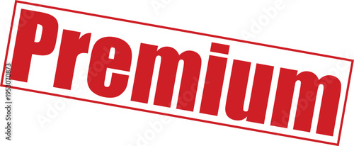 Premium red stamp with rectangular border