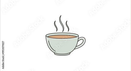 A steaming hot beverage cup.