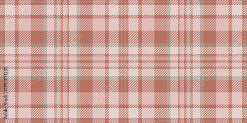 Clan texture seamless background, back check fabric pattern. Relief plaid vector textile tartan in light and red colors.