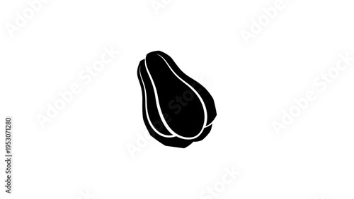 Minimalist papaya silhouette on white background for modern design