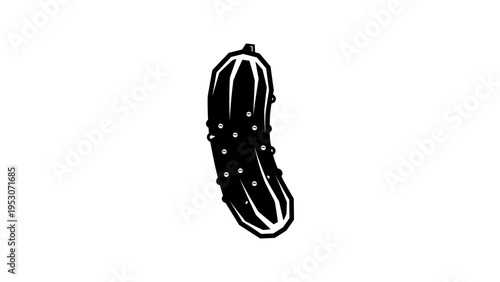 Bold minimalist black and white cucumber design