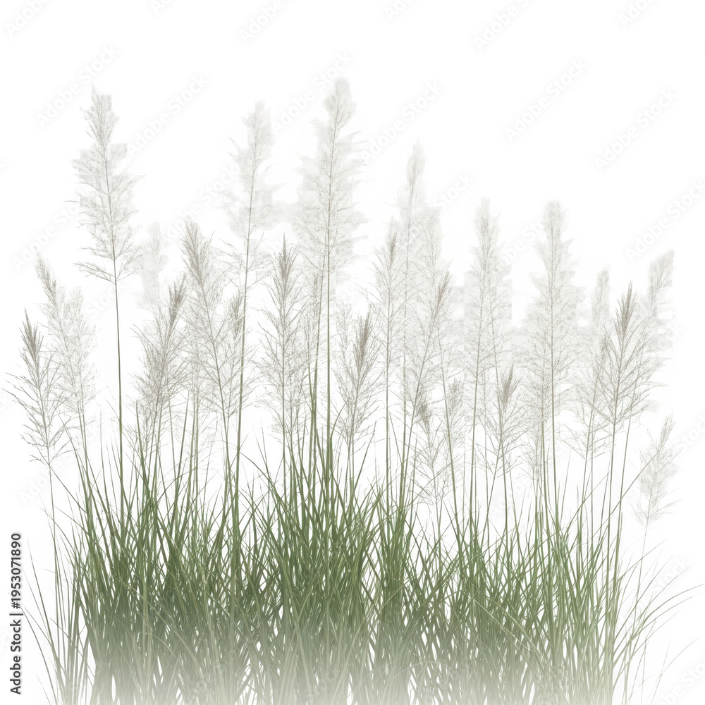 Fototapeta premium A serene field of tall grass swaying in the soft light
