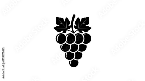 Grape cluster silhouette: classic black and white design