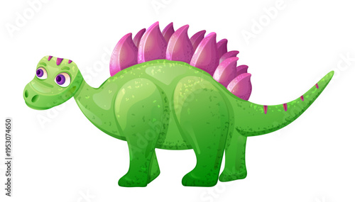 Dinosaur animal in green color on transparent background