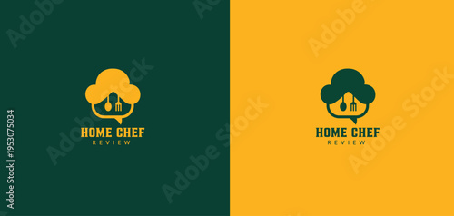 Premium homemade food chef logo template suitable for fast food restaurants, burger shops, fried chicken businesses, home kitchens, street food brands, cafes, and culinary startups.