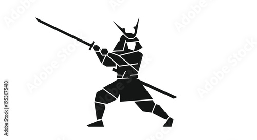 Samurai Warrior Silhouette with Sword