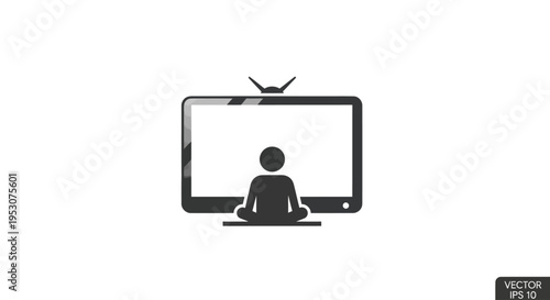 Person sitting in front of television.