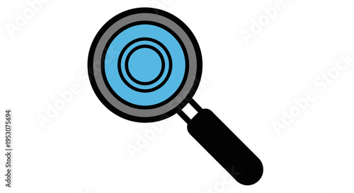 Magnifying glass with blue lens.