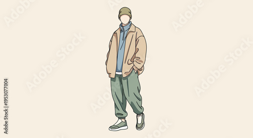 Young man wearing casual clothing standing.