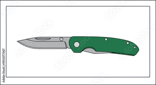 Green handle pocket folding knife.
