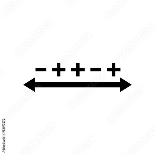black and white stylized vector plus minus signs