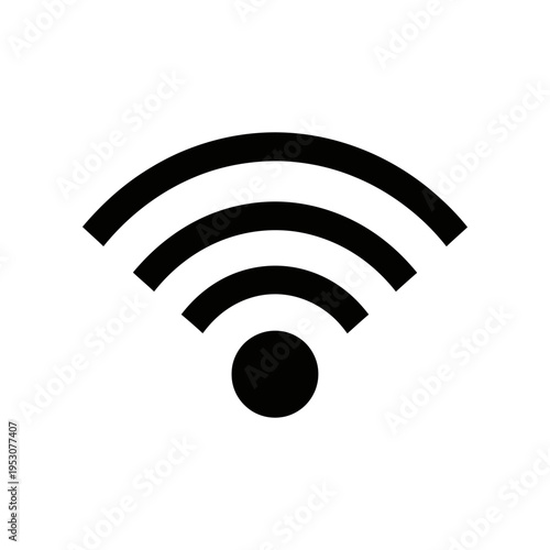 wifi symbol, black and white graphic