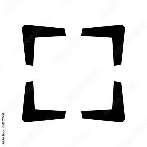 Minimalist black and white corner brackets set isolated on white background