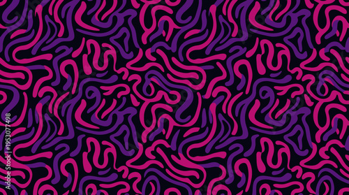 Abstract neon purple and pink waves pattern for vibrant digital design and textures.