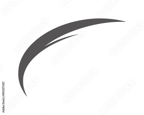 Dark grey curved abstract shape with a thin white line accent