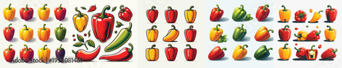 Paprika Vector Illustration Collection