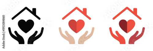 Home Love Illustrations Family House Care Comfort Lifestyle Living Interior Cozy Happiness Protection Shelter Relationship Warm Domestic Vector Illustration Set