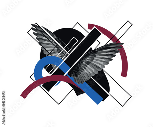 Black and white close-up of wine stream mid-pour captured in motion, large muted blue semicircle framing upper composition, thin red diagonal accent