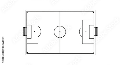 Minimalist Soccer Field Diagram - Top View